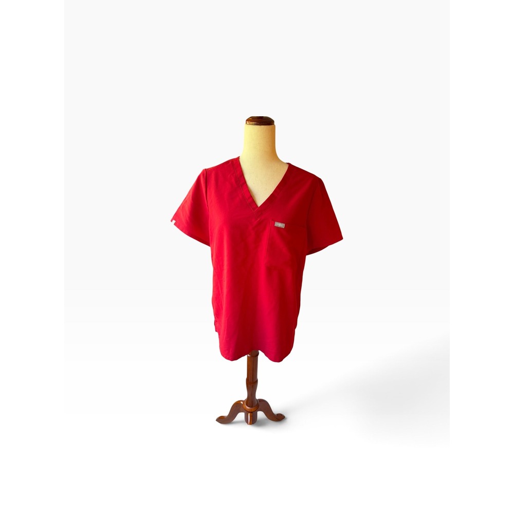 FIGS Casma V-Neck Scrub Top Red Technical Collection FW1000 Womens Medium